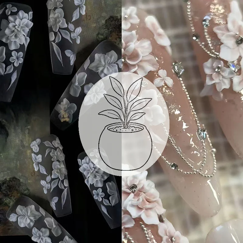 

1Pc 3D Mold Silicone Nail Art Decorations DIY Flower Design Templates Mold For Nails Jewelry Crafts Transparent Nails Mold Tool.