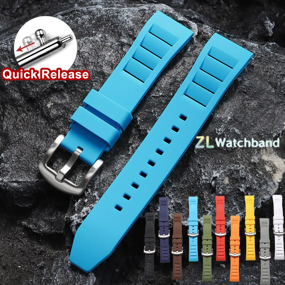 New Design Rubber Watch Strap 20mm 22mm for Seiko Waterproof Diving Quick Release Breathable Universal Sport Rubber Watchband