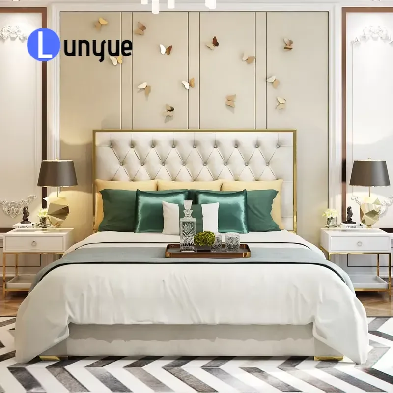 Luxury Bedroom Furniture Set Modern Low Price Bed with Storage Space Saving Design for Home Hotel Apartment Comfortable