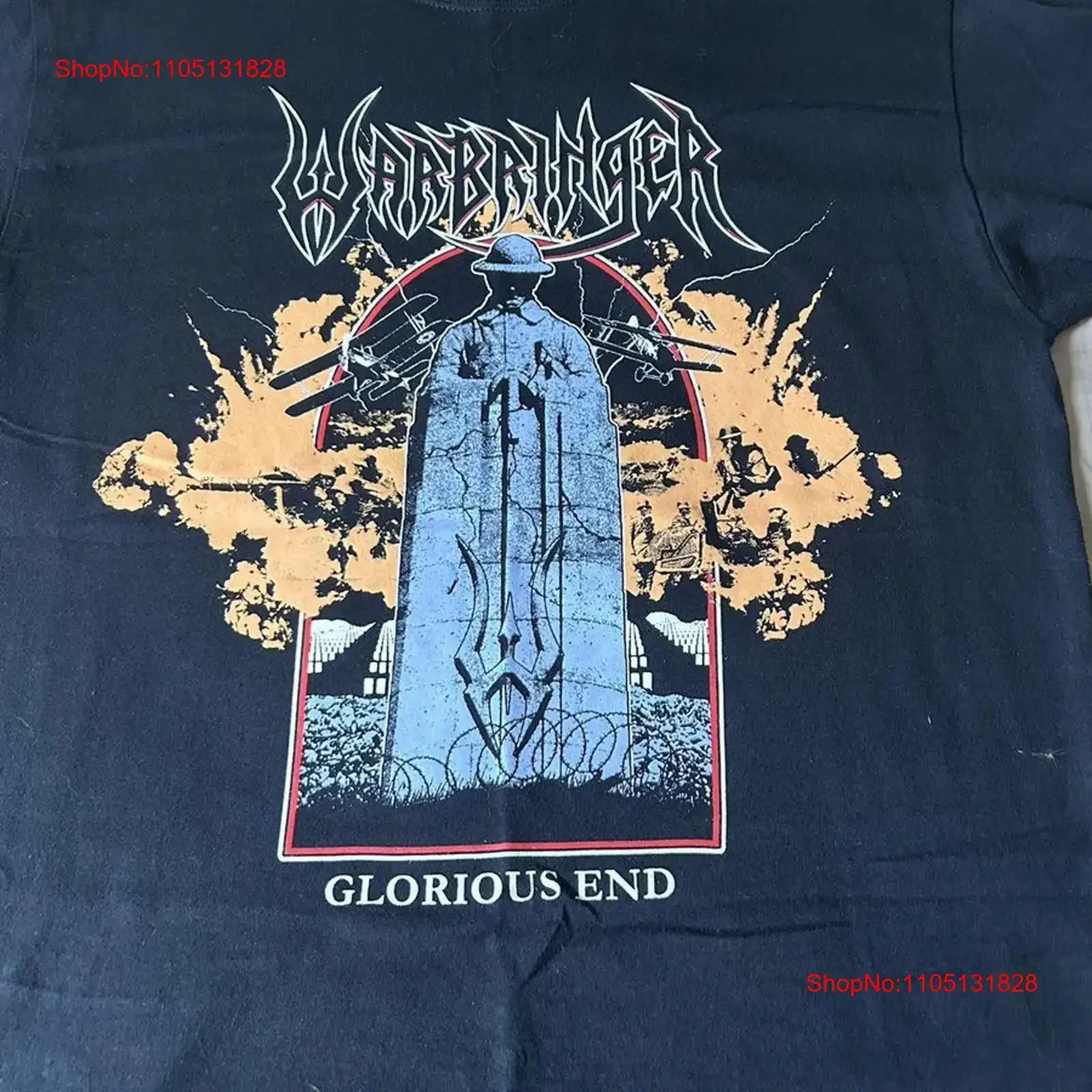 

Черная футболка VTG Warbringer Band Glorious End Все размеры XY704, винтажная стираная мягкая повседневная дизайнерская одежда с рисунком