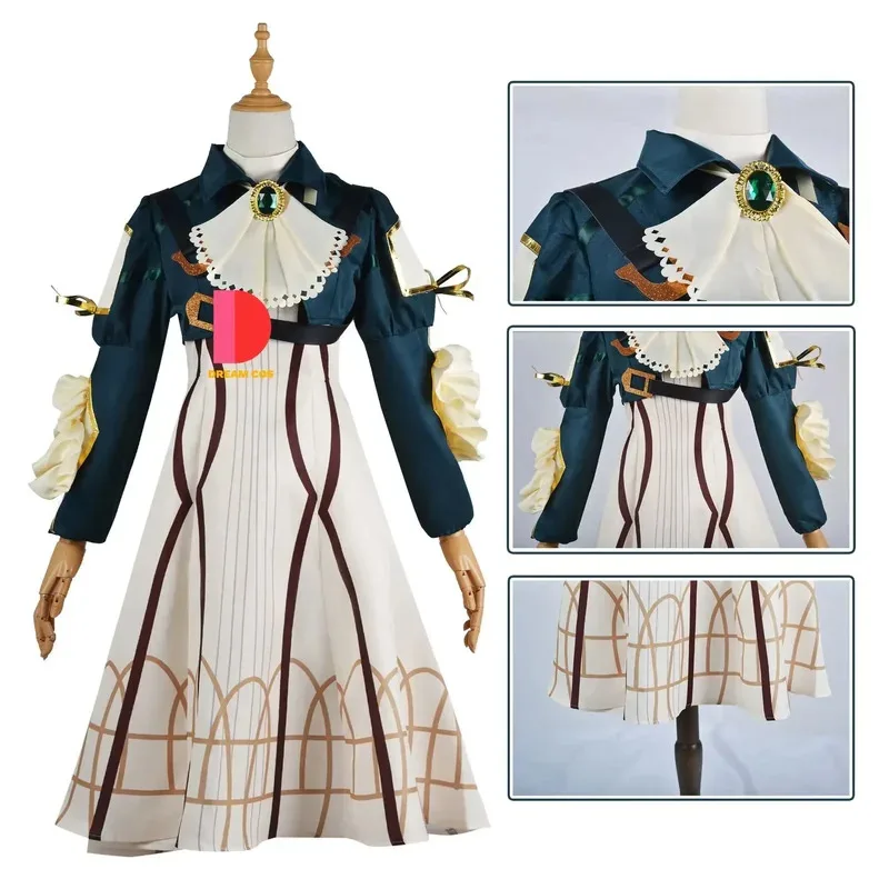 

CyViolet Evergarden Cosplay Costume Anime Outfit for Women Halloween Cosplay Dress with Accessories and Props Set New Arrival