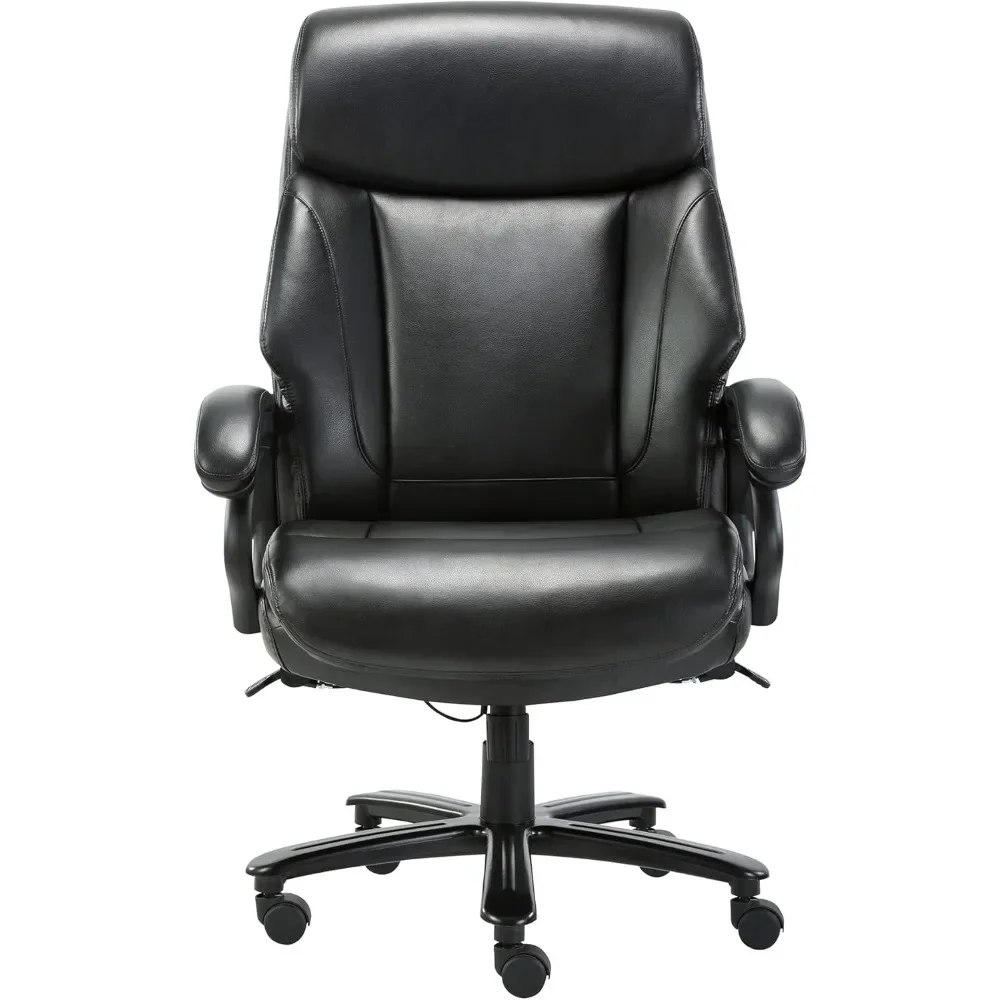 Office Chair 400lbs-Heavy Duty Executive Desk Chair with Extra Wide Seat, High Back Ergonomic Leather Computer Chair with Tilt