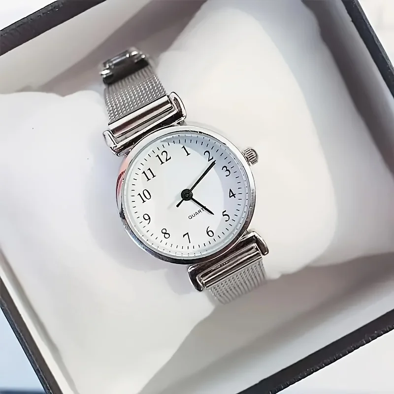 Fashionable and Casual Women's Quartz Watch - Elegant Round Dial, Exquisite Thin Strap, Business Fashion Watch (No Box)