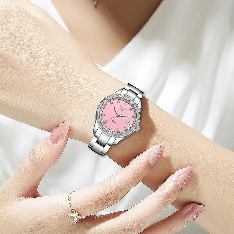 LIGE Women Quartz Watch Bracelet Ladies Wristwatch 30M Waterproof Luminous Date Female Clock Luxury Gift For Women Montre Femme