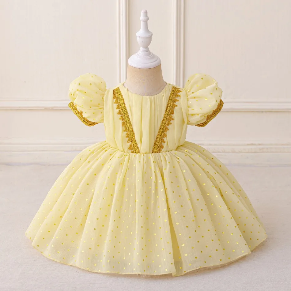Ramadan Muslim Prayer Arab Robe Party Baby Girl Dress Short Sleeve Dubai Eid Enfant Princess Prom Dresses Girls Costumes ASQ03