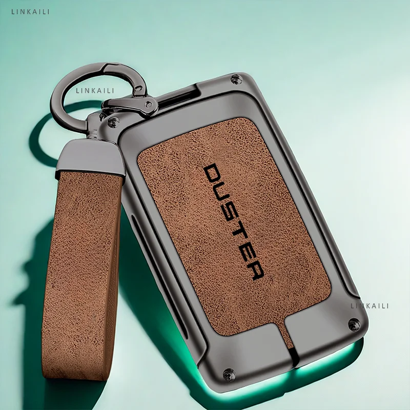 Auto TPU Zinc Alloy Key Case Bag For Renault Duster Logo Car Key Chain Car Metal Key Shell Car Interior Decoration Accessories