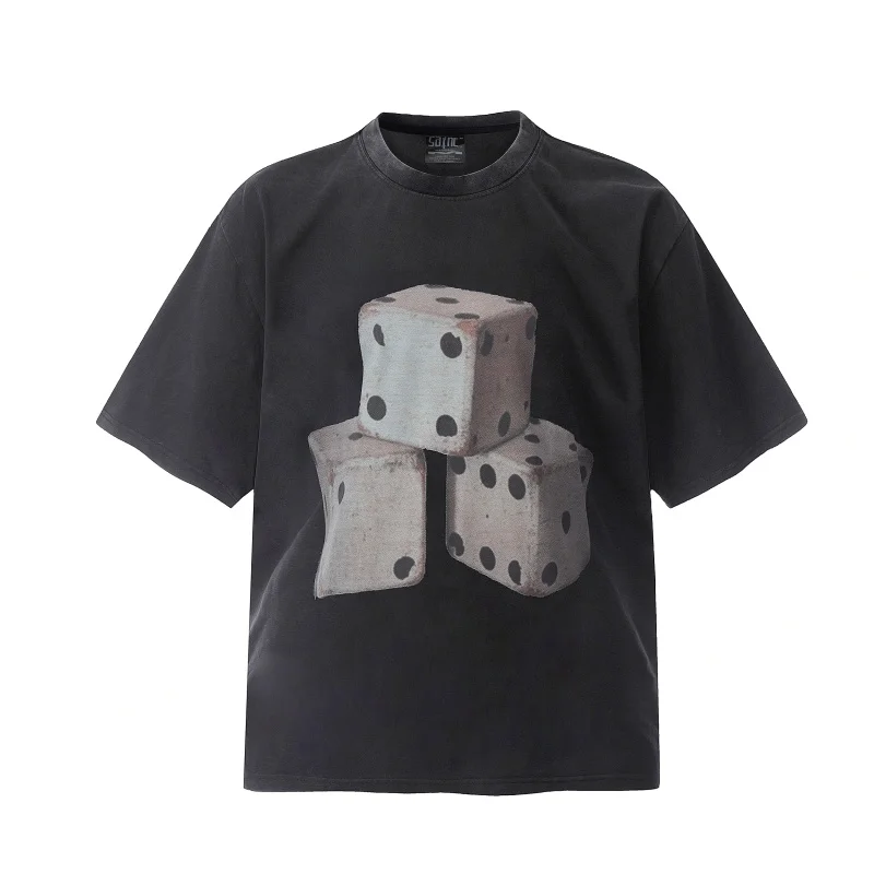

25SS Multi-style Saint Loose high quality Summer Hip Hop Round Neck T-shirt Trend Retro Print Men Women Short Sleeve T-shirt