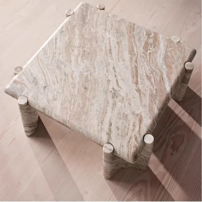 Modern design minimalist marble coffee table side table: creative light luxury style, customizable size base base center