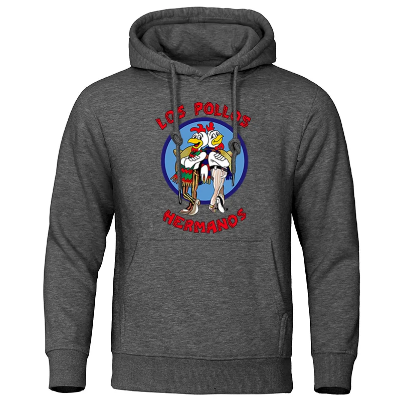 Men's Hoodies Loose Oversized Letter Print LOS POLLOS Hermanos Male Sweatshirts Chicken Brothers Pullovers Warm Breathable Hoody