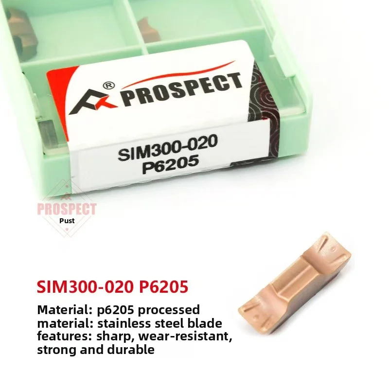 PROSPECT Grooving Inserts SIM200/250/300-020 P6205 for Steel & Stainless Steel Machining