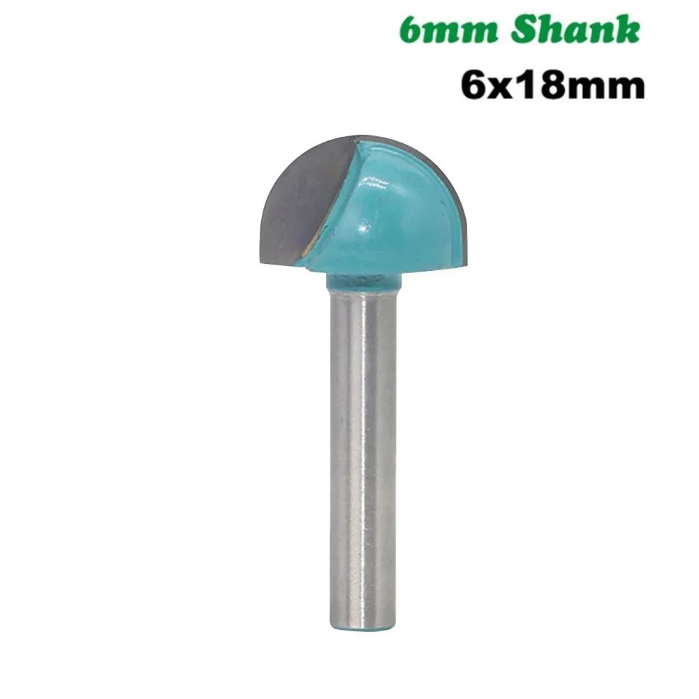 6*18mm Router Bit Woodworking Milling Cutter Carbide Round Head For 3D Engraving Chamfering Acrylic PVC Chipboard Tool Accessory
