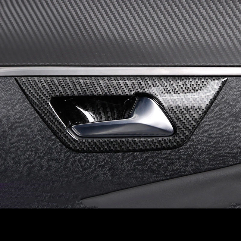 carbon fiber Car Door Bowl Handle Frame Trims for Peugeot 3008 5008 2017 2018 2019 2020 2021 2022 gt Chrome Decoration Styling