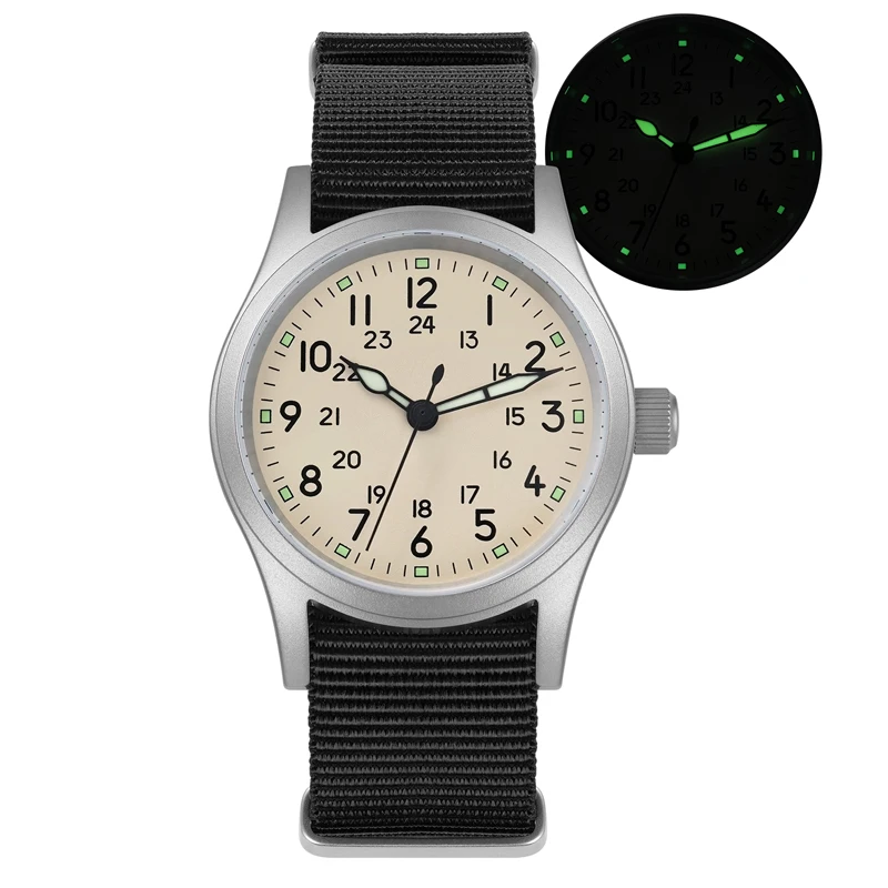 Militado ML05 Vintage Watch VH31 Sweep Second Movement Domed Sapphire Crystal With High Clear AR Coating Luminous 38mm Watches image 3