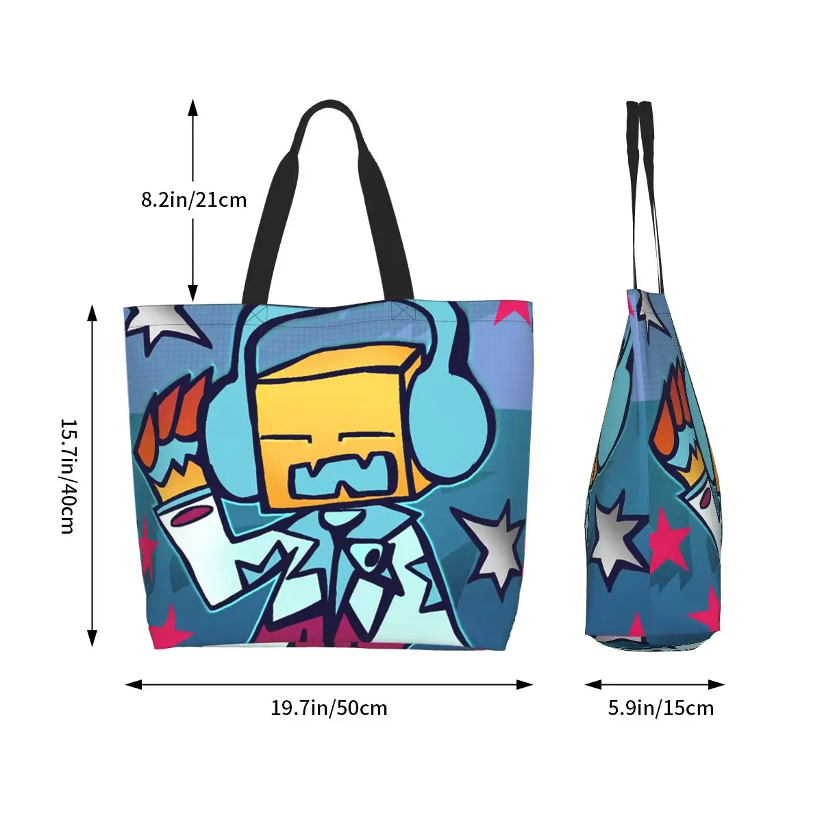 Geometry Dude Shopping Tote Bag Canvas Large Capacity Shoulder Bags Shopper Grocery Handbag for Women