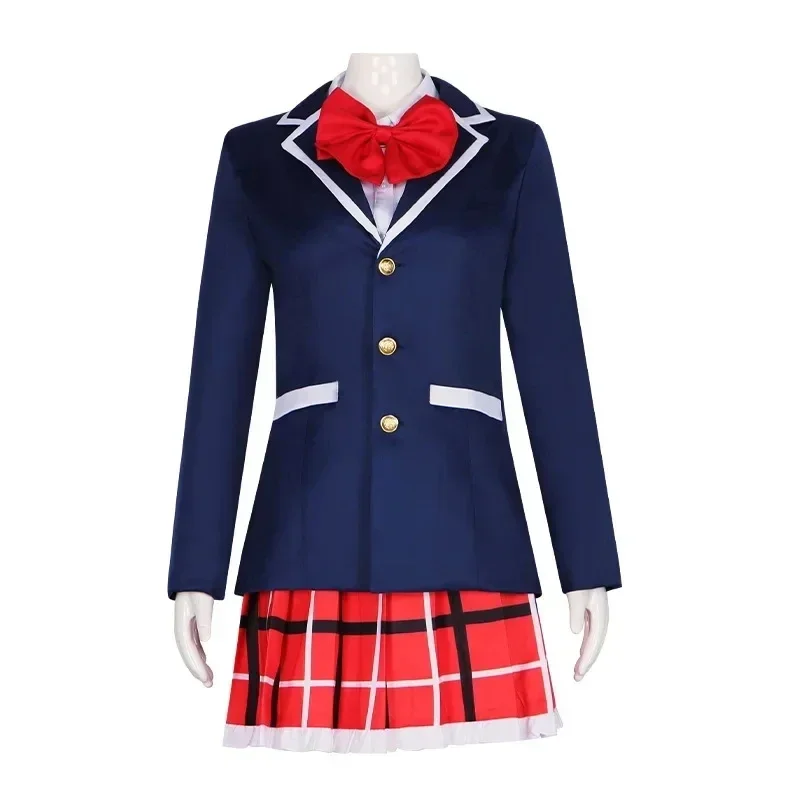 Disfraz de Cosplay de Anime Takanashi Rikka, pelucas de amor Chunibyo, otras delisiones Dekomori, falda de mujer, uniforme Jk, traje azul/negro