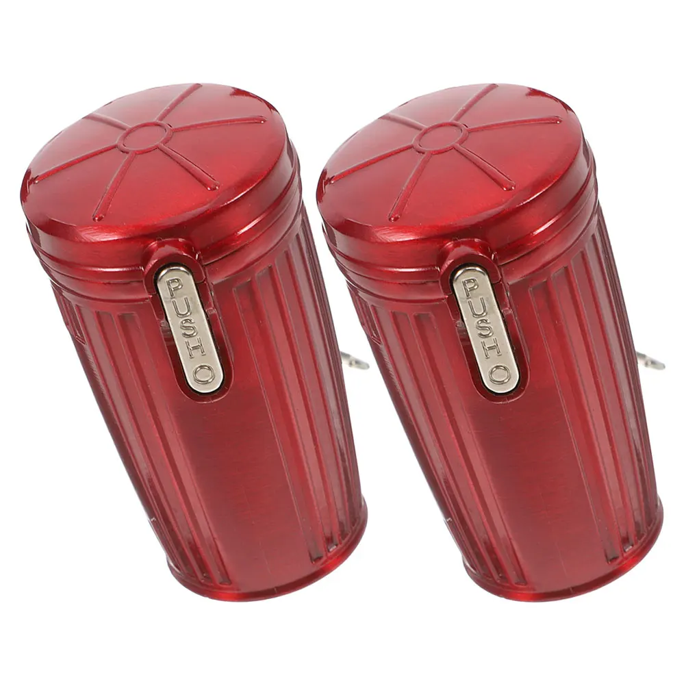 

2 Pcs Portable Ashtray Key Small Seal Outdoor Vehicle mounted Plastic Ash Storage ContainersReusable