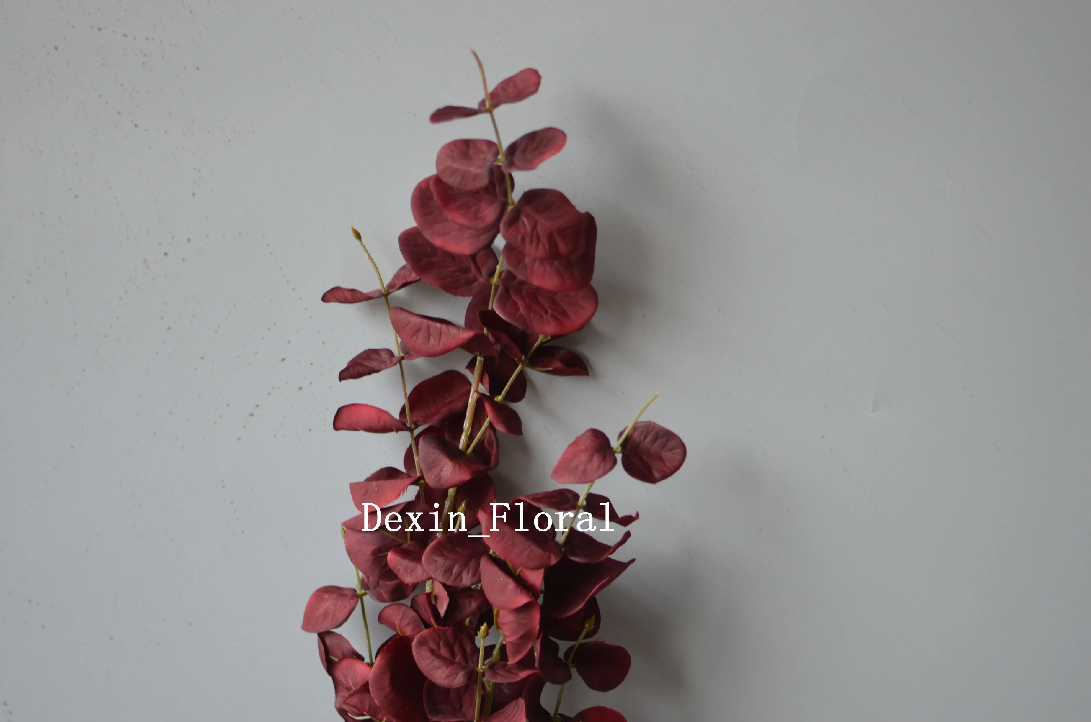 Beige Eucalyptus, Wine Burgundy Artificial Eucalyptus, Leaves, Vintage Greenery Centerpieces
