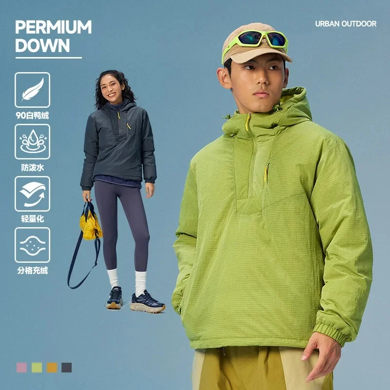 High Quality 90% White Duck Down Jacket Men Women Waterproof Hooded Puffer Coat for Couples Winter Skiing Outerwear