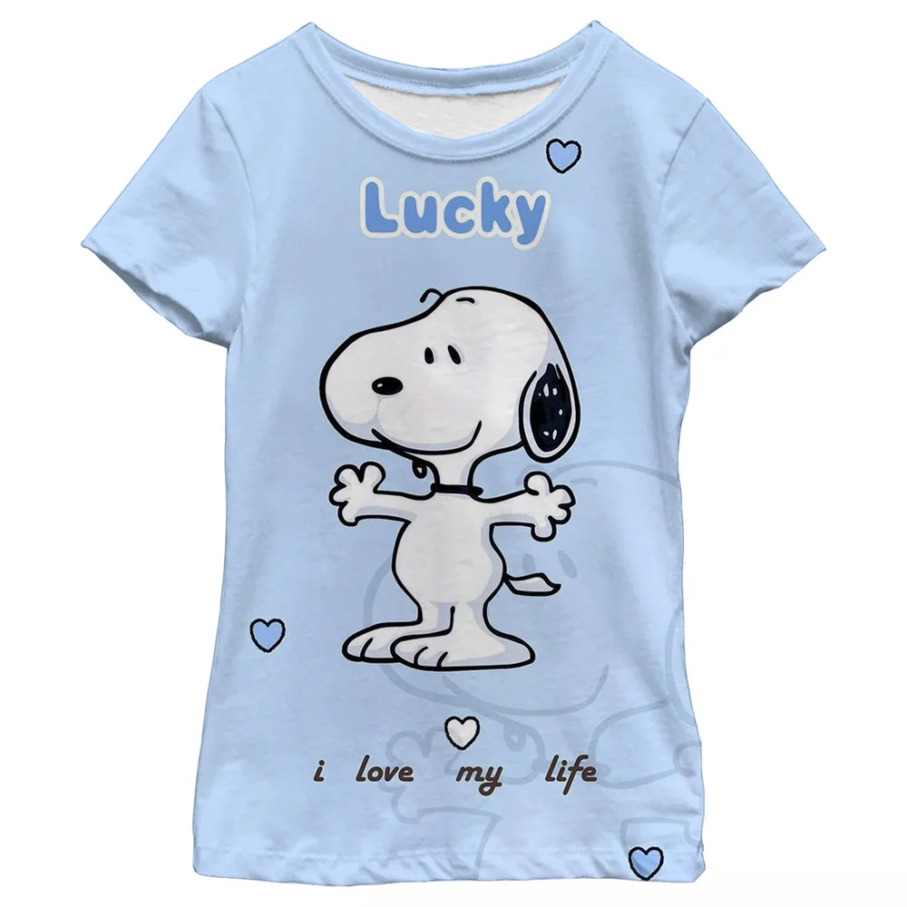 New Children Girls Cartoon T-shirt Cute Snoopy Boys' Short sleeved Summer Kid Soft Daily Wear T shirts Casual Sporty Top