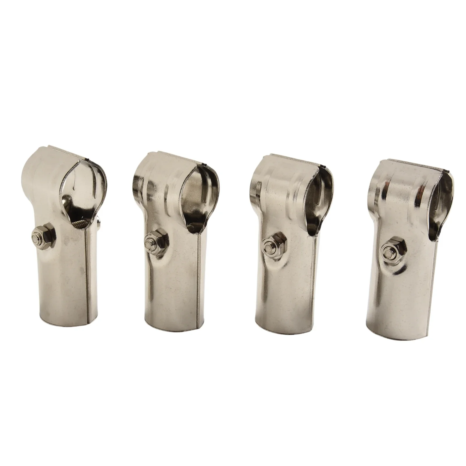 4pcs T Pipe Clamps Stainless Steel T Pipe Connectors Tee Chain Link Fence End Rails Clamps Round Tube Connectors Hardware Access