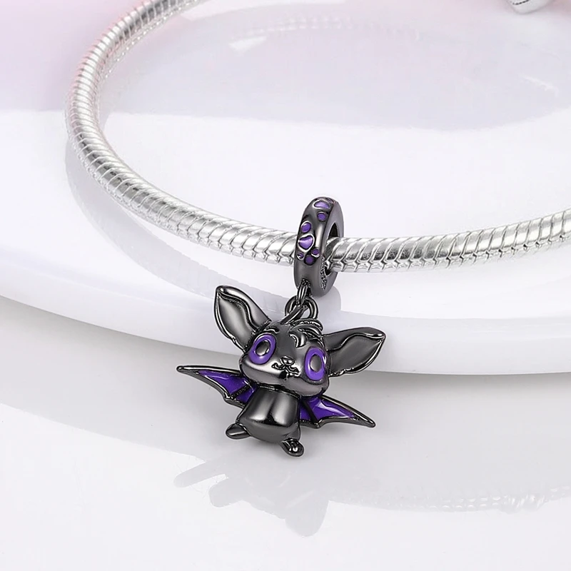 925 Sterling Silber Halloween Charms Perlen Skelett Kürbis Kutsche Hexe Herz Anhänger Passend für Armband Frauen DIY Schmuck Geschenke – Detail 14