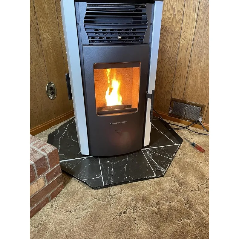 HP50S Small Wood Pellet Stove Compact Heats 2,200 ft² 47 lb Hopper Arctic White