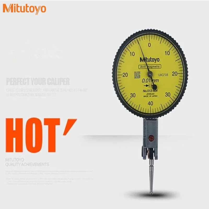 

Mitutoyo Dial Indicator Analog Lever Dial Gauge No.513-404 Stable Accuracy 0.01 Range 0-0.8mm Diameter 38mm Measuring Tools