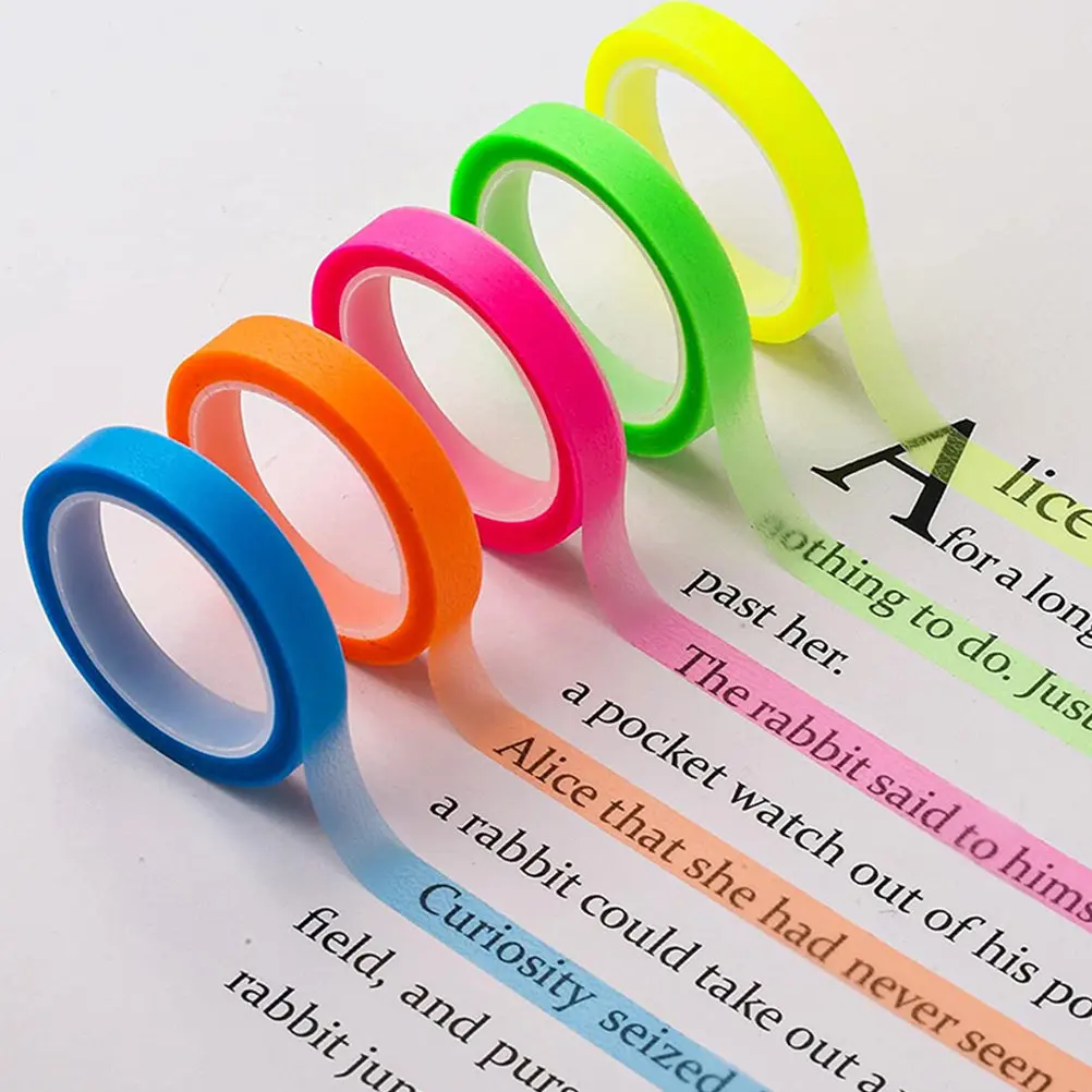 20 Rolls Transparent Multi-Function Sticky Tabs Portable Book Tabs Highlighter Tape Convenient Page Markers School Office