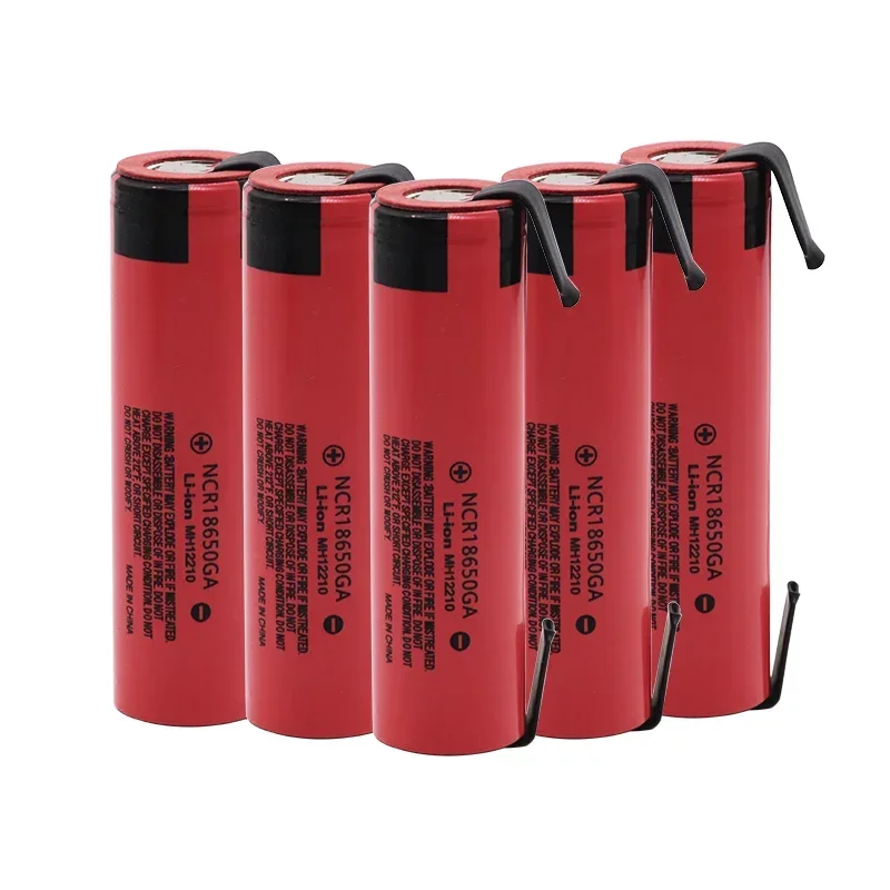 Original NCR 18650GA 30A discharge 3.7V 3500mAh 18650 rechargeable battery toy flashlight lithium battery + DIY Nickel