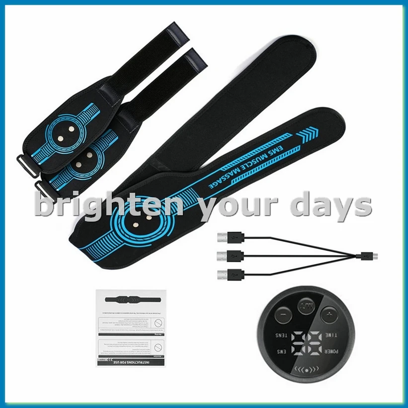 USB Recharge Abdominal Toning Belt EMS Muscle Stimulator Muscle Toner Body Massager Waist Arm Leg Massage Weight Loss B-A12I