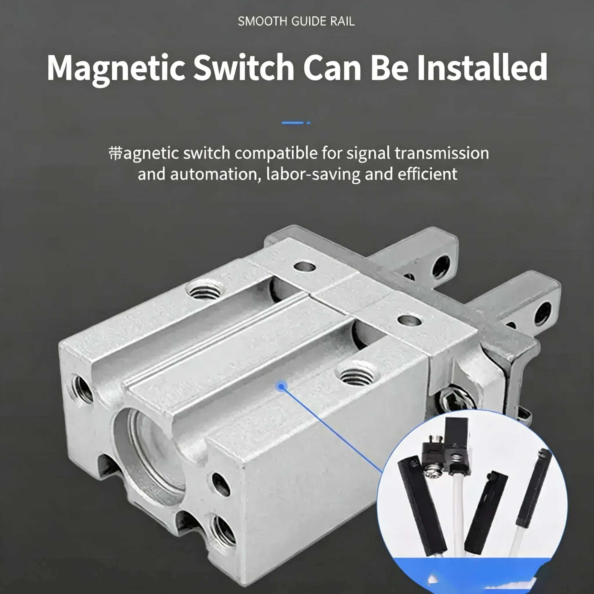 JMHZ2-8D JMHZ2-12D JMHZ2-16D JMHZ2-20D JMHZ2-8D1 JMHZ2-12D1 JM Compact Parallel Cylinder JMHZ2 Series - Multiple Sizes Available