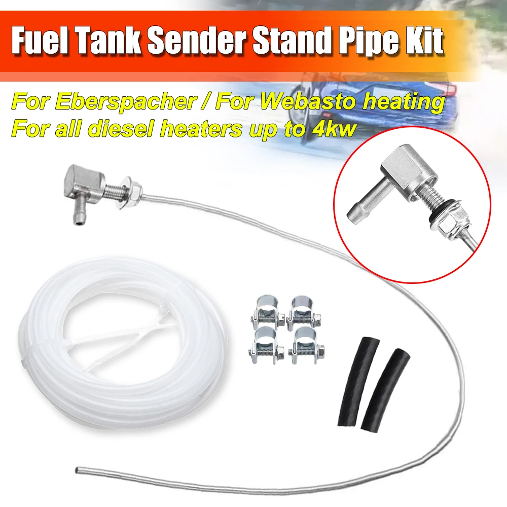 Car Heater Fuel Stand Pipe For Webasto Eberspacher VW T5 T6  Hose Gas Tank Pick up Clip Pipe Tube Line with 4 Clamps