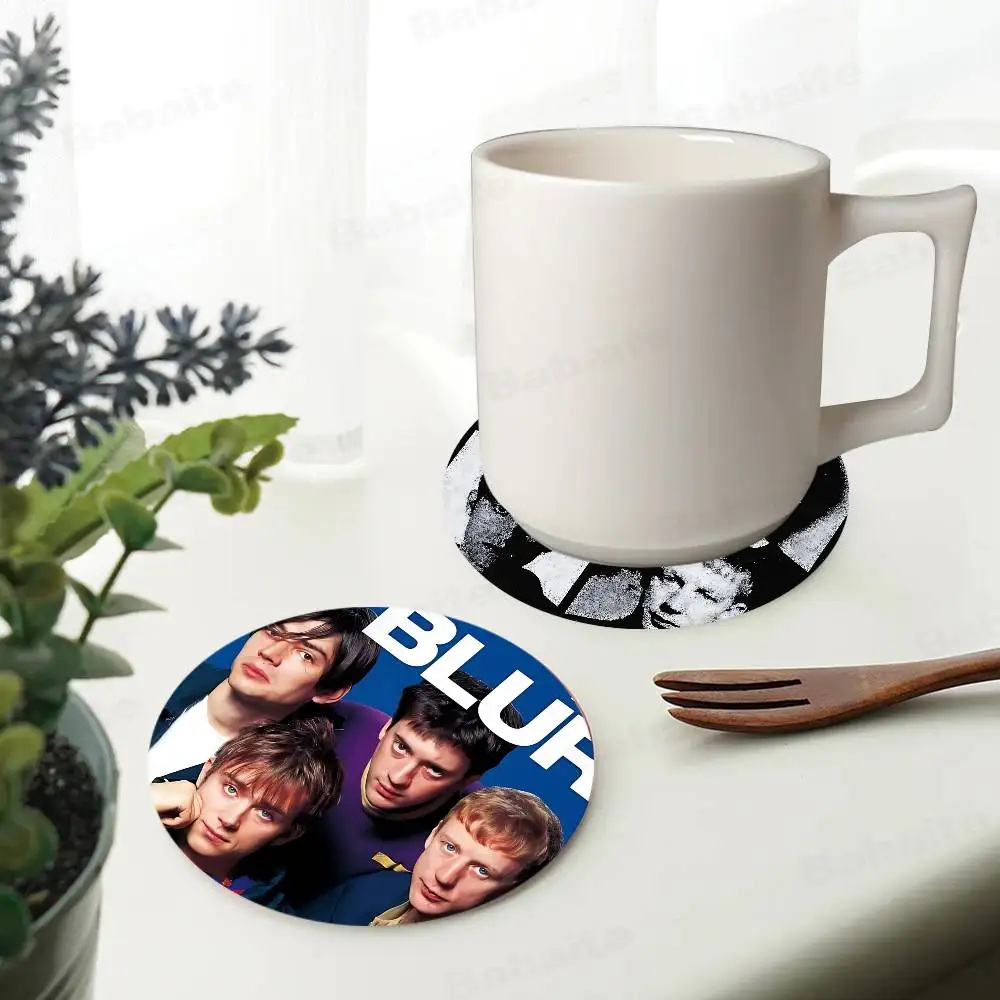 British rock band B-Blur classic Themed Wooden Coaster Creative Heat-Resistant Non-Slip Table Mat, Suitable for Protecting