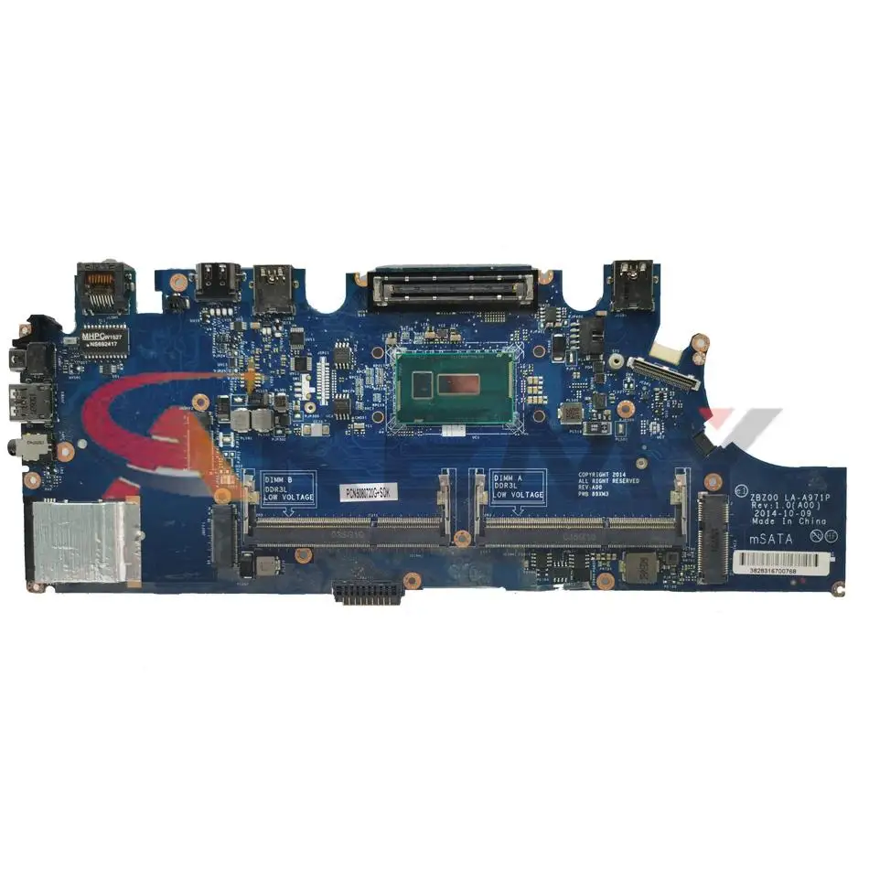 لديل Latitude 12 7250 E7250 اللوحة الأم للكمبيوتر المحمول 0F9HCX LA-A972P I3-5010U SR23Z DDR3 اللوحة الرئيسية للكمبيوتر المحمول تم اختبارها بالكامل