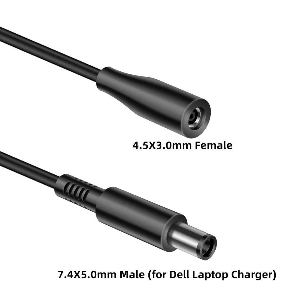 4.5x3.0mm Female to 7.4x5.0mm Male Plug Converter Dc Power Supply Adapter Connector for Dell Laptop Charger Cable Cord