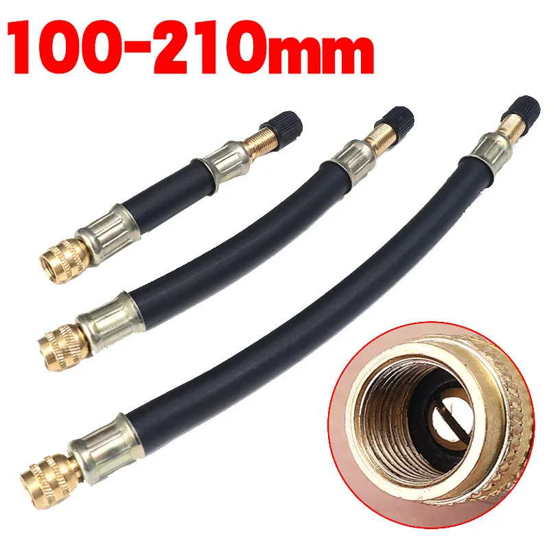 

Гибкий резиновый шланг 100/150/210 мм, удлинитель клапана для шин-грузовой машины, адаптер для удлинительной трубки автобуса, автоаксессуары, аксессуары для велосипеда