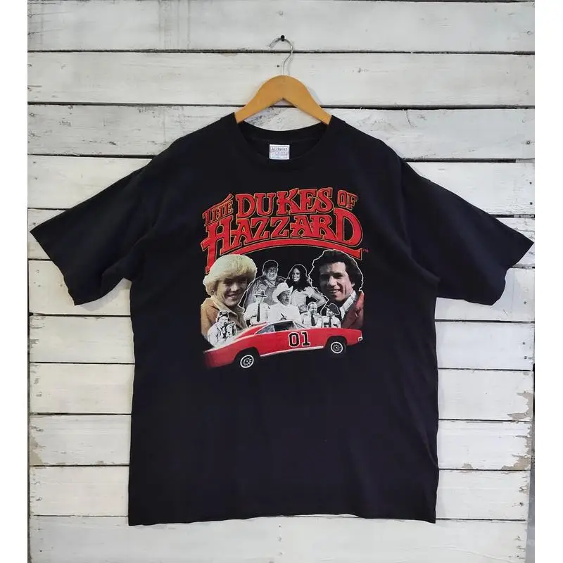 Retro Dukes of Hazzard Vintage Hazzard County Racing Graphic T-Shirt General Lee 01 Muscle Car Tee Classic 80s TV Fan Gift Tops