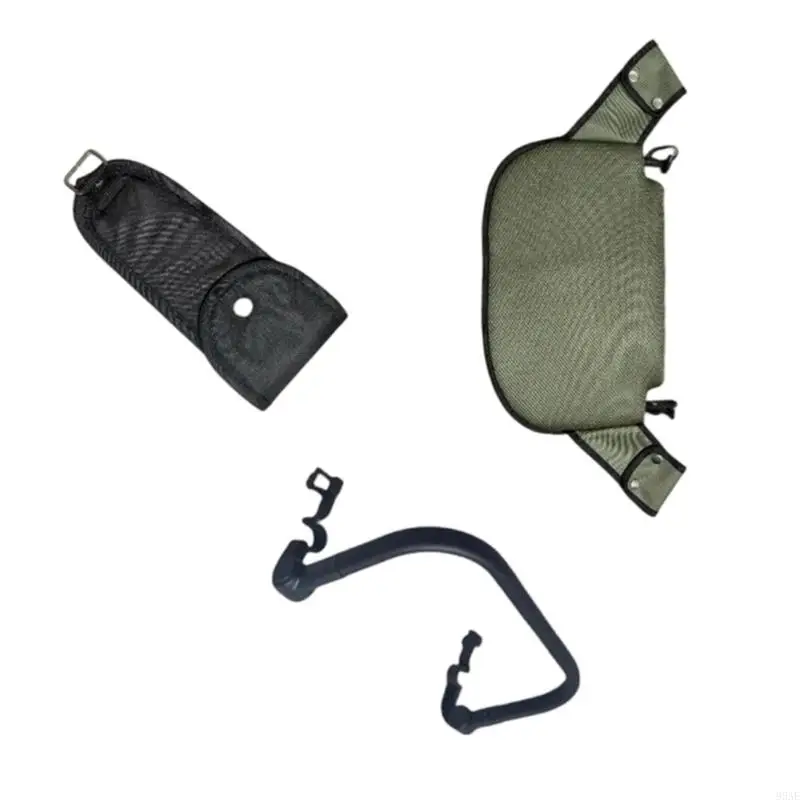 

95AE 3Pcs/set Strollers Armrest And Footrest Crotch Protector Breathable PU Fabric