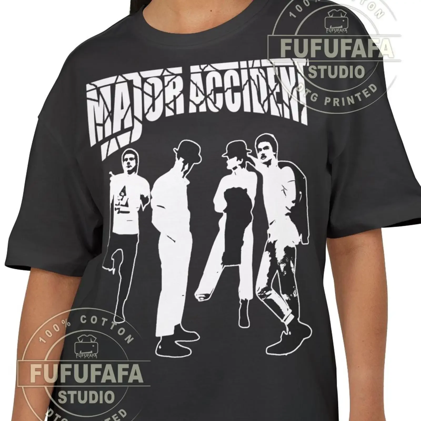 Major Accident T Shirt UK Punk Rock 80s Street Hardcore Vintage Band Cotton vintage Washed Unisex fashion Breathable
