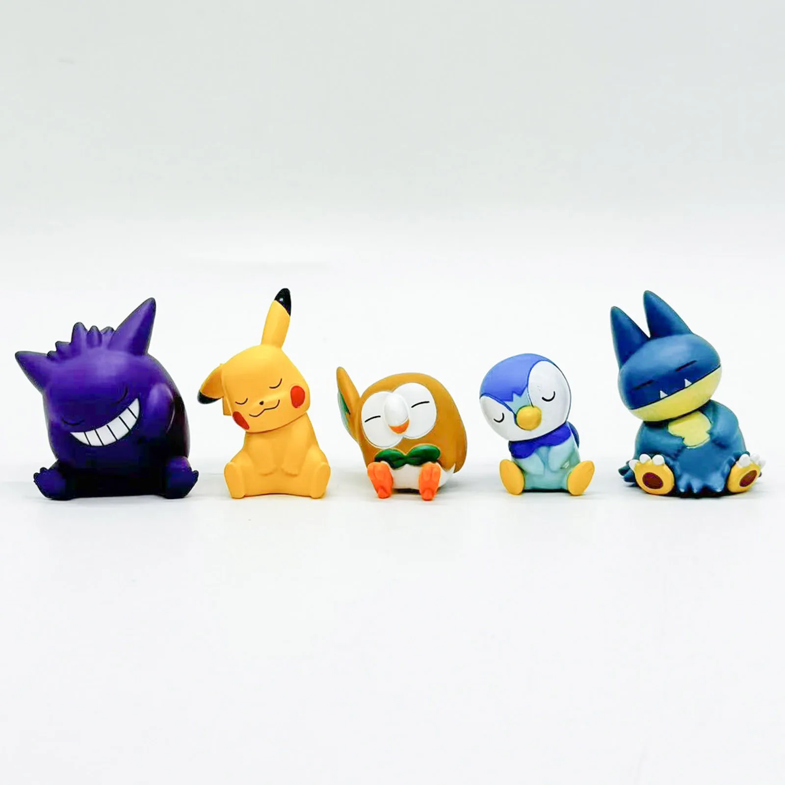 Pokemon Tête Inclinable, Munchlax, Gengar, Pikachu, Rowlet, Piplup, Blind Box, Butter Gifts, Toy Model, Anime Figures, Renforcement des Ornements