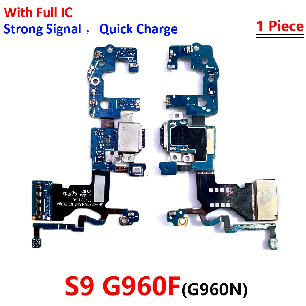 Placa de porta de carregamento USB, conector do cabo flexível, peças do microfone para samsung s9 plus g960f g960u g965f g965u, novo, 5pcs