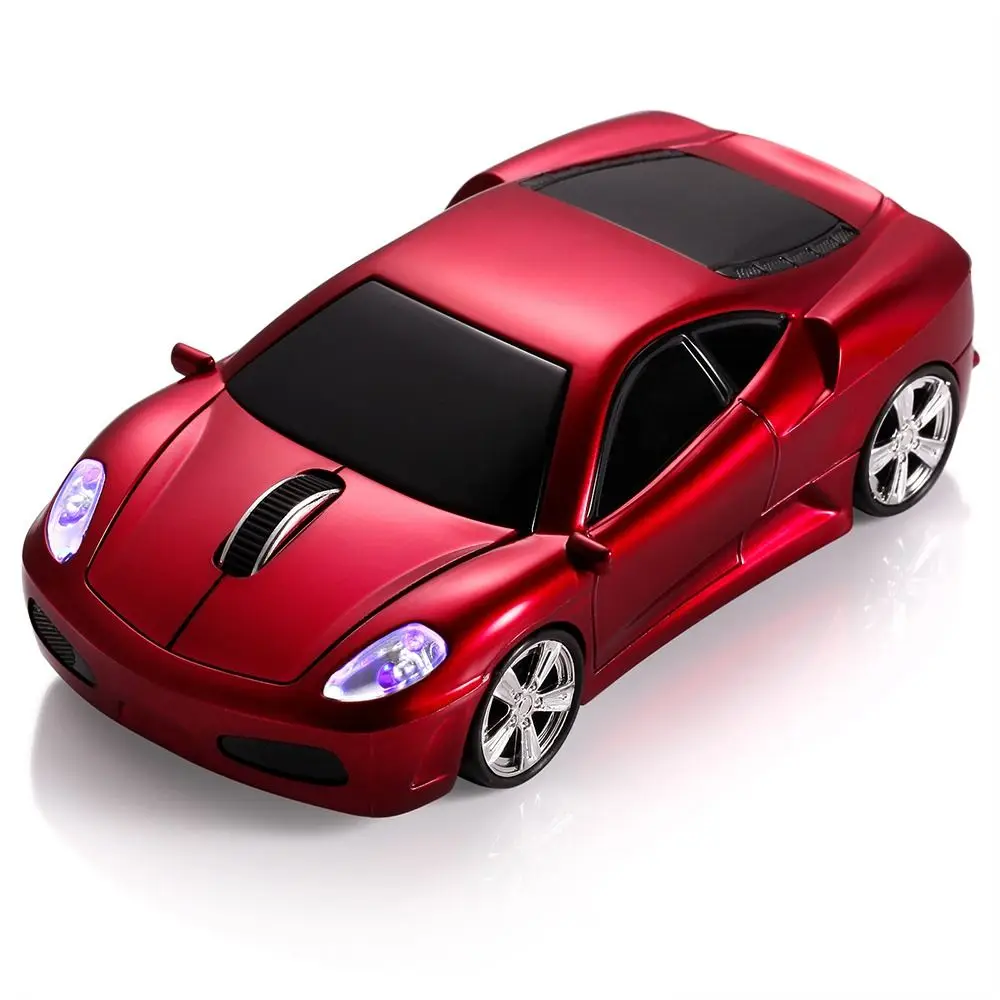 Funny 2.4GHz Wireless Car Mouse 1200 DPI LED Light Computer Mouse USB Receiver Gaming Mouse for Home&Office