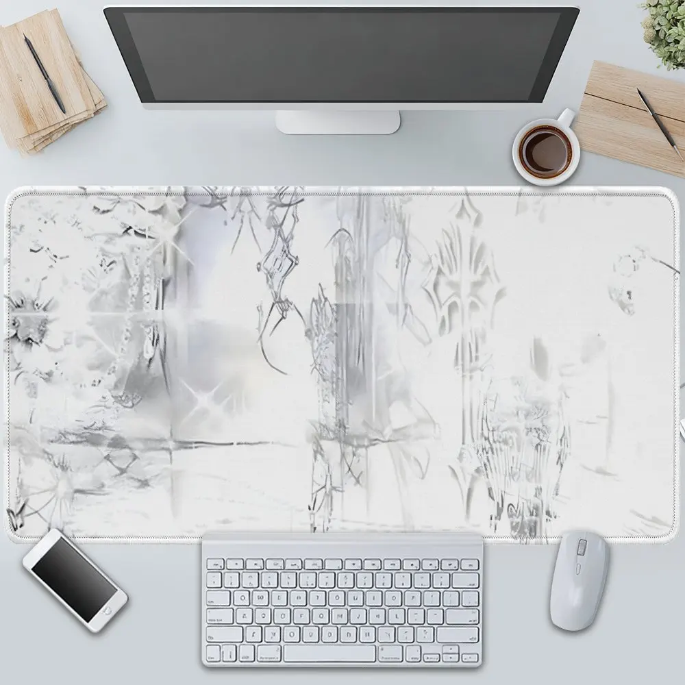Minimalistisches Skizzen-Gaming-Mauspad, Große Rutschfeste Schreibtischunterlage mit Abstraktem Linienkunstdruck für Gamer & Gemütliches Home Office