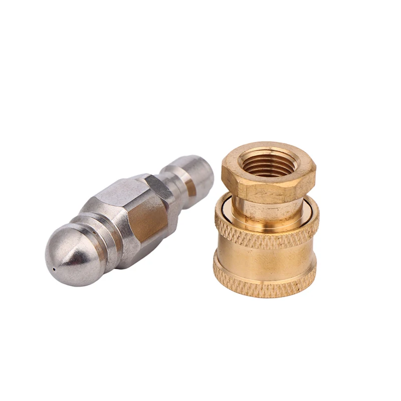 High Pressure Washer Nozzle, 1 Front 6 Rear Jet Spray Pipe Cleaning Nozzle Tip, 1/4'' NPT Male Thread 11.8mm/12mm