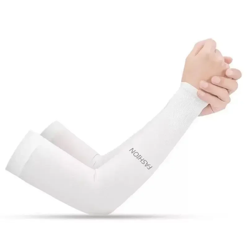 Spring Summer 1 Pair Finger Sleeve Wearing High Elastic Ice Cool Elbow Outdoor Riding Fingerless Fishing Custom Ice Silk Sleeve