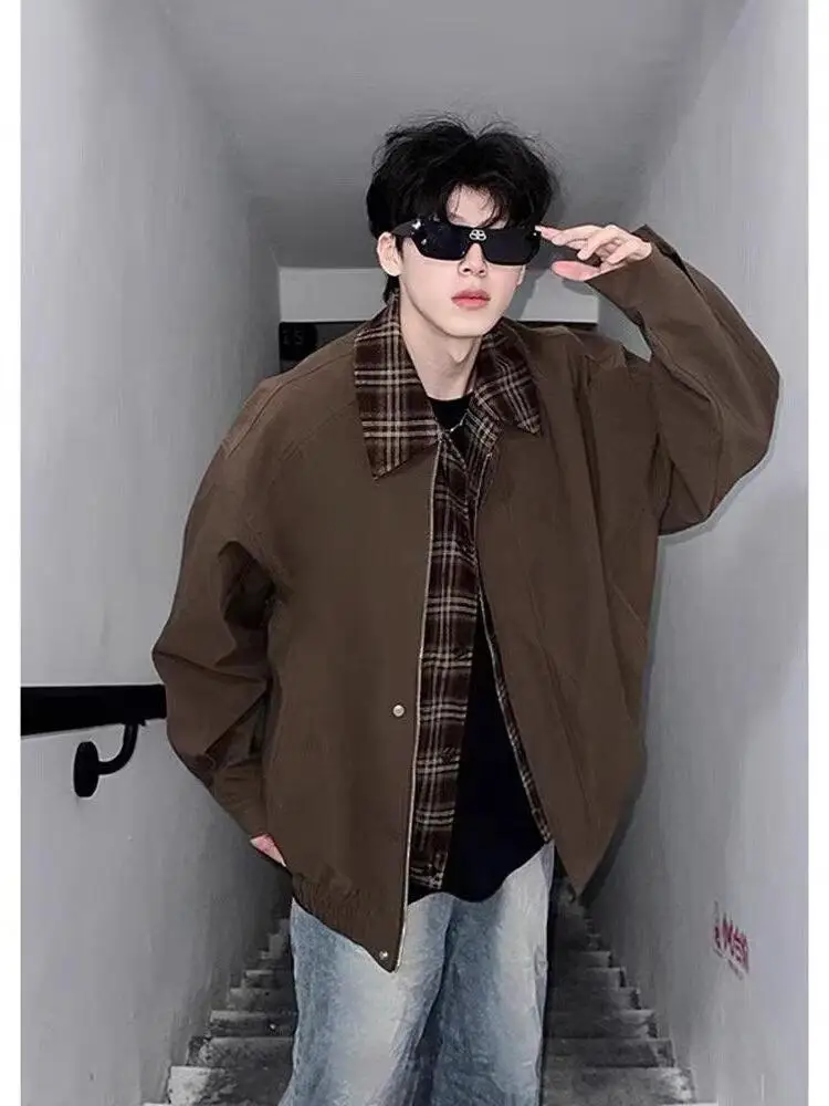 

Browan ort irt Jaet с воротником, мужской весенне-осенний молодежный крутой топ Haome в американском стиле, высококачественная полиэфирная ткань