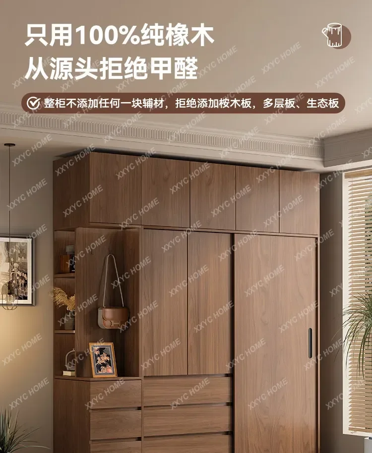 

M178 Hanging Clothes Wardrobe Sliding Doors Vintage Storage Cabinets Wardrobe Bedroom Drawers