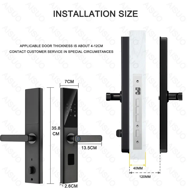 Imagem -05 - Smart Wifi Digital Door Lock Pode Ser Conectado a um Aplicativo para Smartphone Desbloqueio Biométrico de Impressão Digital