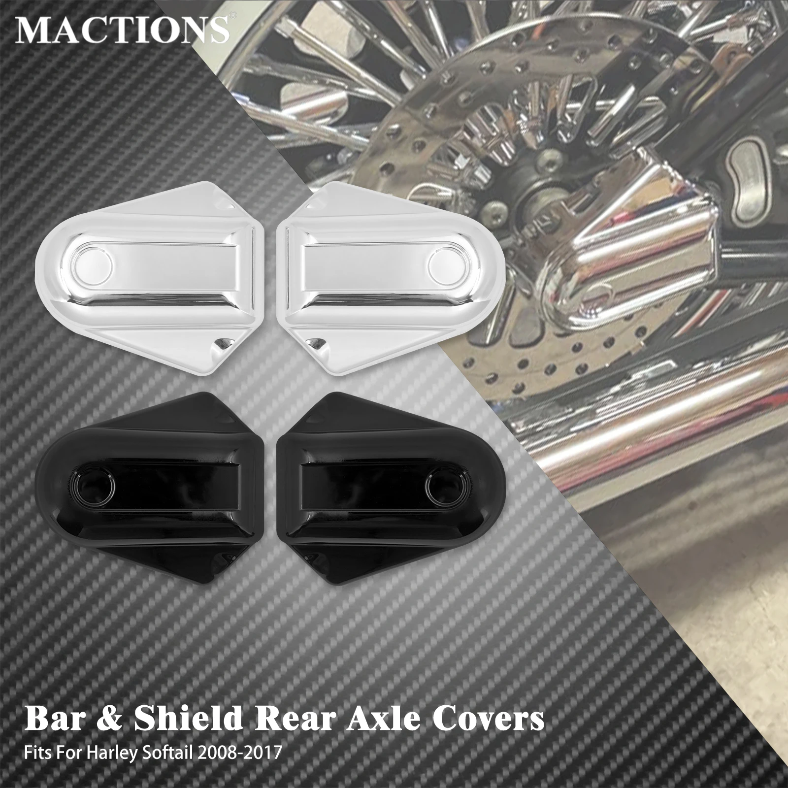 Motorcycle Bar Shield Caps Rear Axle Covers Wheel Swingarm Bolts For Harley Softail Slim FLSTN FLSTC Heritage CVO Deluxe 08-2017