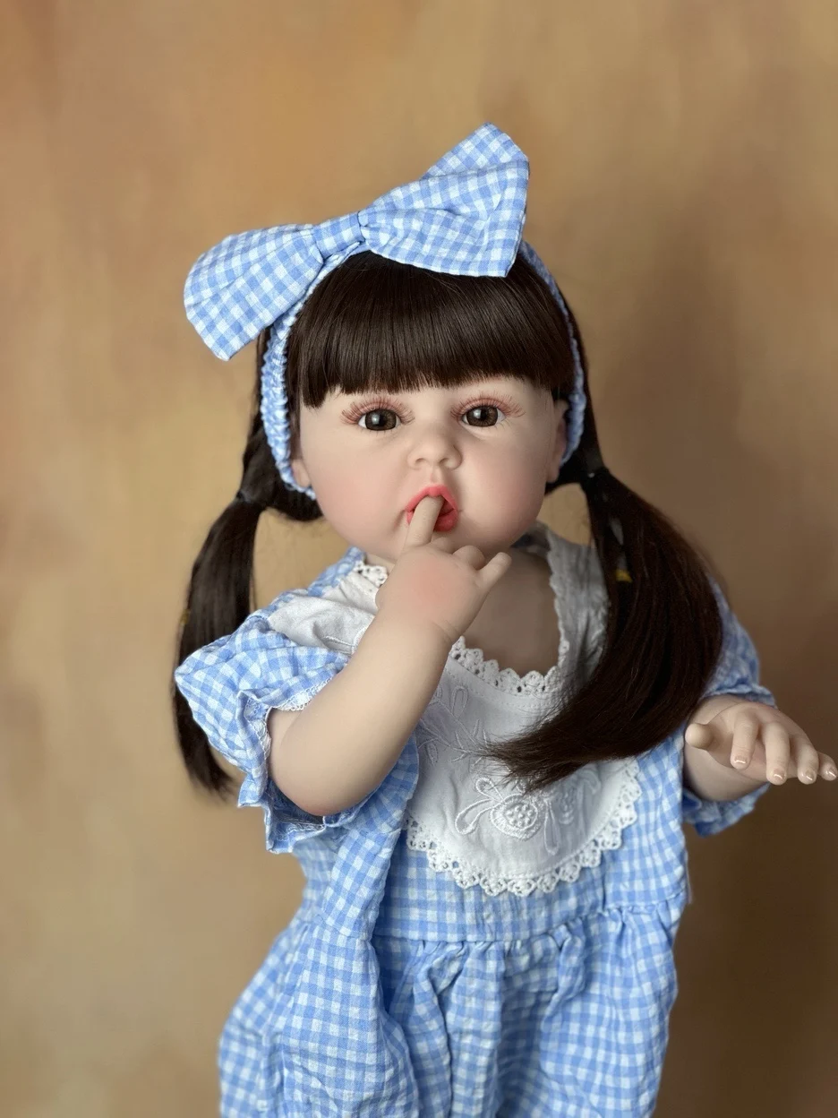 BZDOLL Lebensechte 55 CM Weiche Volle Silikon Körper Prinzessin Kleinkind Realistische Reborn Baby Mädchen Puppe Bebe Geburtstag Geschenk